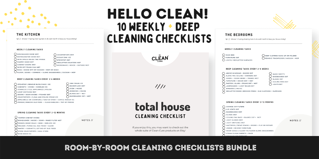 room by room cleaning checklist printables